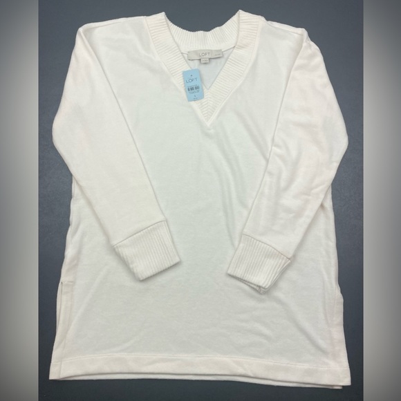 LOFT PETITE WOMEN V-NECK TUNIC TOP - Picture 3 of 6